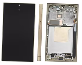 LCD screen Samsung S928 S24 Ultra ar touch screen un frame Titanium Dzeltens original (used Grade A)