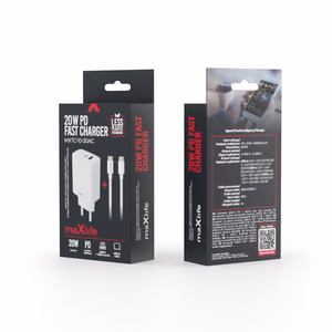 Maxlife MXTC-10-20AC PD QC charger 1x USB-C 1x USB 20W white + USB-C - USB-C cable 20W