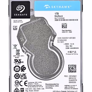 Seagate SkyHawk – iekšējais cietais disks, 1 TB, 5400 RPM, 128 MB, 2.5-inch, SATA III
