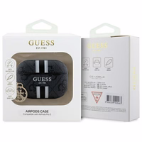 Guess GUAP2P4RPSK AirPods Pro 2 (2022/2023) apvalks melns 4G Printed Stripes Charm