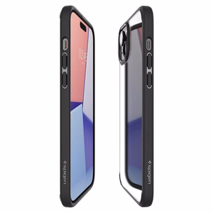 Spigen Crystal Hybrid viedtālruņa apvalks iPhone 15 Plus - caurspīdīgs melns