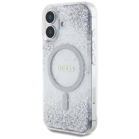 Guess HC sveķu apakšas spīdums MagSafe apvalks iPhone 16 - sudraba