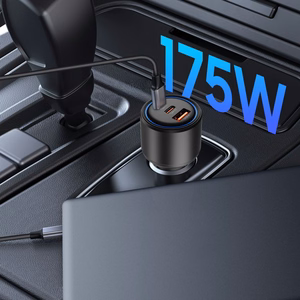 CC04 3 portu auto lādētājs PD175W - melns