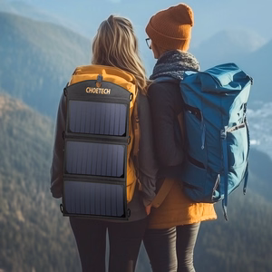 Choetech SC001 saules bateriju salokāms lādētājs 19W 2x USB-A - melns