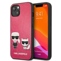 Karl Lagerfeld Ikonik Karl&Choupette apvalks iPhone 13 mini - fuksijas krāsas