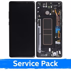 LCD Displejs Saderīgs ar Samsung N950 Note 8 Ar Frame / Midnight Melns / (Service Pack)
