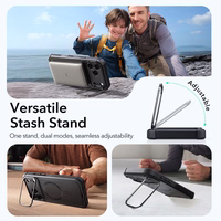 ESR Cyber Kickstand Magnētiskais viedtālruņa apvalks iPhone 17 Pro Max - melns