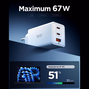 Spigen Essential EE673EU 3 portu 67 W sienas lādētājs - balts