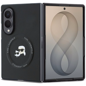 Melns Karl Lagerfeld Karl & Choupette Pins MagSafe vāciņš Samsung Galaxy Z Fold8