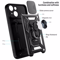 Slide Camera Armor Apvalks Xiaomi Redmi Note 13 5G melns