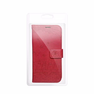 MEZZO Book Maciņš IPHONE 17 PRO MAX kaķi sarkans