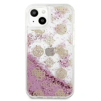 Guess GUHCP13SLGPEPI iPhone 13 mini 5.4" rozā/rozā cietais apvalks Peony Liquid Glitter