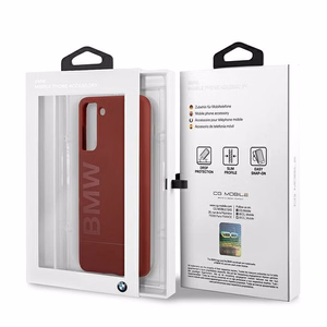 Viedtālruņa apvalks Samsung Galaxy S21+ BMW Silikona Signature Logo apvalks sarkans