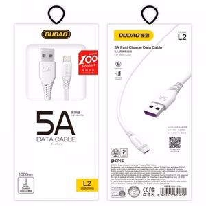 USB kabelis Dudao L2L balts Lightning 100cm (līdz 5A)