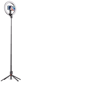 Blavec Selfie gredzena lampa Aluminium Aura LED RGB gredzens P-50 25cm statīvs + tālvadības pults + 2,3 metri (RLP50-TRB23) melna