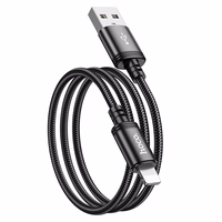Kabelis USB A uz Lightning Hoco 2,4A 1 m X89 melns