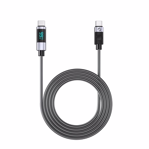 Orico LDC2C USB-C–USB-C PD kabelis ar LED displeju, 100 W, 480 Mbps, 2 m, 2 gab. – melns