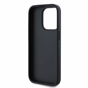 Karl Lagerfeld Diagonal Quilted Script viedtālruņa apvalks iPhone 15 Pro - melns