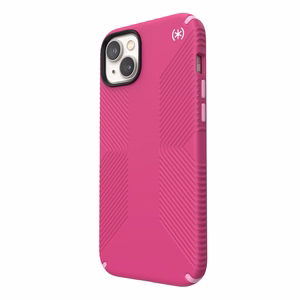 Speck Presidio2 Grip MagSafe vāciņš ierīcei iPhone 14 Plus, ar neslīdošu satvērienu, “Digital Pink / Blossom Pink / White” krāsu kombinācija