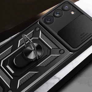 Hybrid Armor Camshield viedtālruņa apvalks Samsung Galaxy S23+ bruņots apvalks ar kameras vāciņu zils