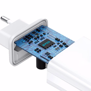 BWOO sienas lādētājs CDA182 QC 38W 1x USB-A + 1x USB-C ar USB-C C-Lightning kabeli 1 m melns