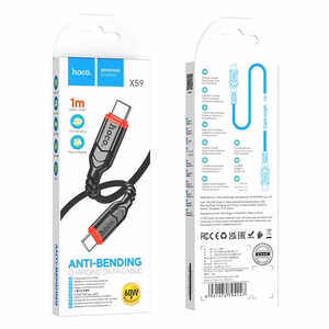 Кабель USB C - USB C Hoco PD QC 3A 60W 1 m X59 чёрный