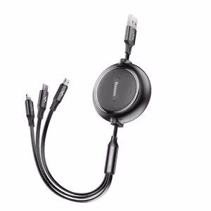Кабель USB Baseus "3in1" чёрный 35cm / 120cm