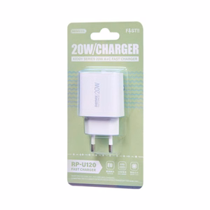 REMAX KIDDY SIERIES 20W WALL LĀDĒTĀJS RP-U120 USB/USB-C balts