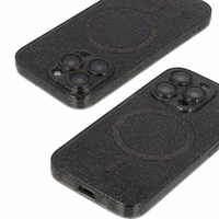 Spīdīgs Magsafe apvalks Samsung Galaxy S25 Edge melns caurspīdīgs