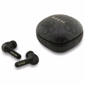 Bezvadu austiņas TWS ENC Guess 4G Classic Metal Logo melns