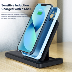 Bezvadu lādētājs Essager JG 4in1 melns 15W (iPhone / Apple Watch / Airpods / Pencil)