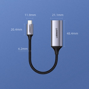 Ugreen USB Type C uz HDMI 2.0 adapteris 4K @ 60 Hz Thunderbolt 3 MacBook / PC pelēks (70444)