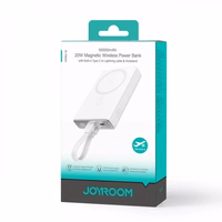 Ārējais akumulators Joyroom "JR-PBM01" Balts 20W 10000mAh (Bezvadu uzlāde) + Type-C / Lightning kabelis
