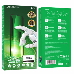Закалённое стекло Borofone BF8 Diamond Armor Full Screen 5D для iPhone 16 Pro/17 — 10 шт.