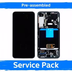 LCD displejs saderīgs ar Samsung S901 S22 ar rāmi / Pink Gold / (Iepriekš samontēts Service Pack)