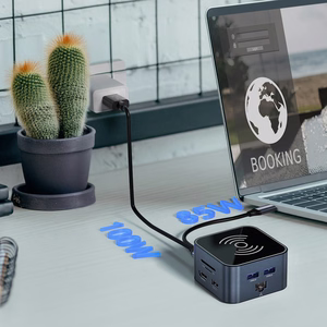 Hub USB-C 12 in 1 Wozinsky WHBC09Y8S daudzfunkcionāls, ar bezvadu uzlādes funkciju, alumīnijs, ar 15 cm kabeli - pelēks