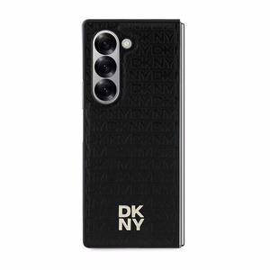 DKNY Viedtālruņa apvalks Samsung Galaxy Z Fold6 ar atkārtojošu Stack Logo dizainu – melns