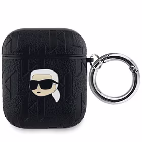 Karl Lagerfeld Monogram Karl Head viedtālruņa apvalks AirPods 1 / 2 - melns