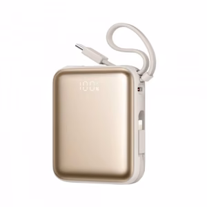 Внешний аккумулятор Joyroom (JR-PBF27) 10000mAh (1xType-C; 22.5W) + кабель type-C и lightning, золотой