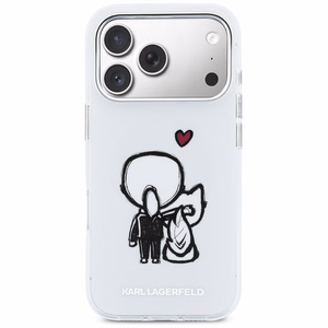 Karl Lagerfeld Karl & Choupette задняя MagSafe чехол для iPhone 17 Pro прозрачный