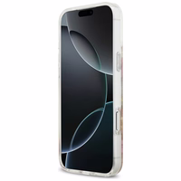 Guess Resin Flowers Glitter MagSafe futrālis iPhone 17 Pro Max rozā krāsā