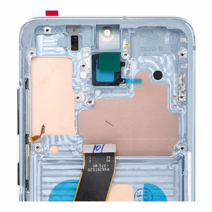 LCD ekrāns SAMSUNG S20 4G zils SOFT OLED ar rāmi