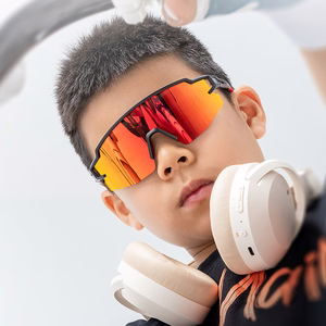 Rockbros bērnu polarizētas velosipēda brilles ar UV aizsardzību - melnas