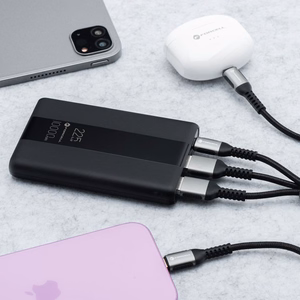Forcell portatīvais lādētājs F-Energy Energo P10K2 QC3.0 PD 3A 22,5W 10000 mAh melns