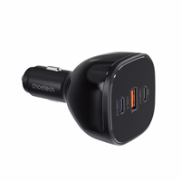 Choetech TC0024 automašīnas lādētājs 160W 2x USB-C PD 3.1 1x USB-A - melns