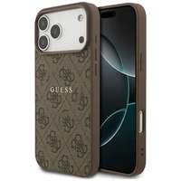 GUESS viedtālruņa apvalks IPHONE 17 Pro Max, saderīgs ar MagSafe GUHMP17XG4GFRW (PU 4G Ring Classic Logo) brūns