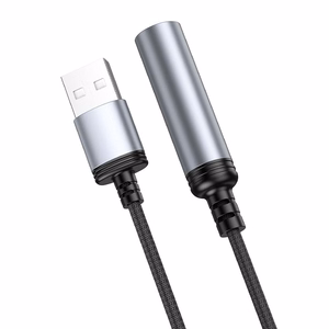 Adapteris USB A uz auto piepīpētāju Hoco 0,3 m UA30 melns