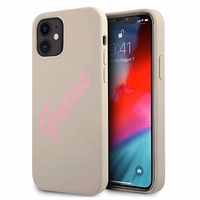 Guess GUHCP12SLSVSGP iPhone 12 mini 5.4" pelēki rozā/pelēki rozā cietais apvalks Silikona Vintage