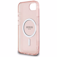 Guess IML Glitter Circle magnētiskais viedtālruņa apvalks iPhone 16e - rozā