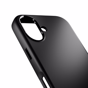 Чехол Puro Icon Mag Pro Liquid Silicone для iPhone 17, совместимый с MagSafe, с защитой камеры и алюминиевыми кнопками - чёрный